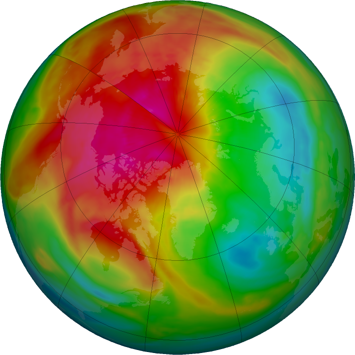 Arctic ozone map for 12 March 2025